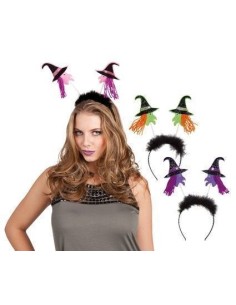 Diadema strega 3 colori assortiti - di alta qualità, ideale per carnevale, feste a tema ed eventi speciali.